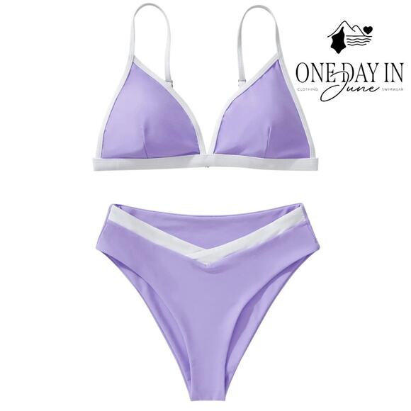 Aleumdr Other - Aleumdr High Cut Triangle Bikini Swimsuit Size S